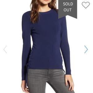 Chelsea28 Navy Blue Sweater Side Tie size Small